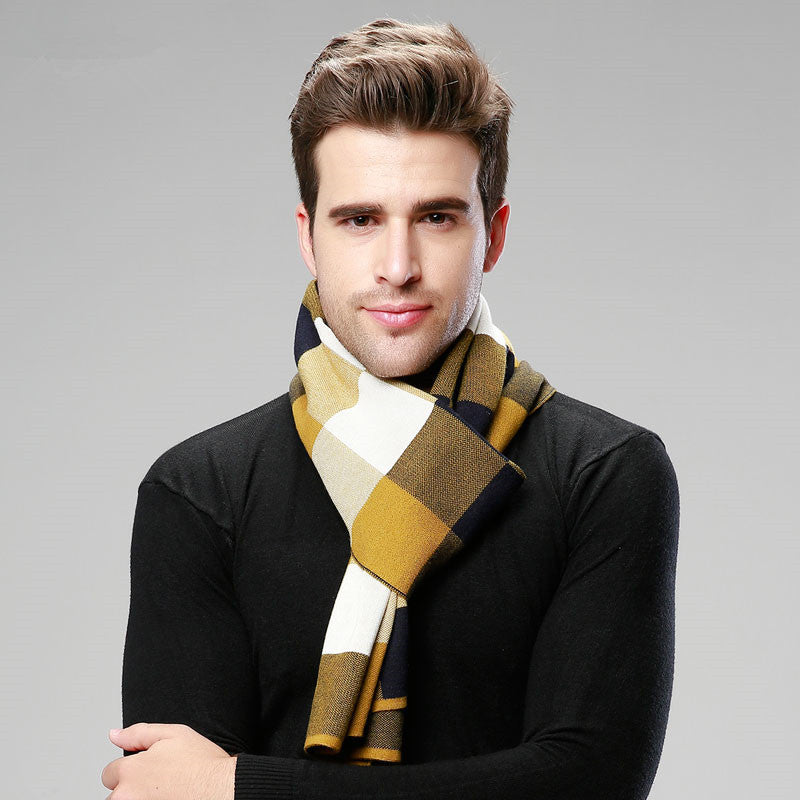 Classic And Fashionable British Checked Cashmere Scarf For Men&