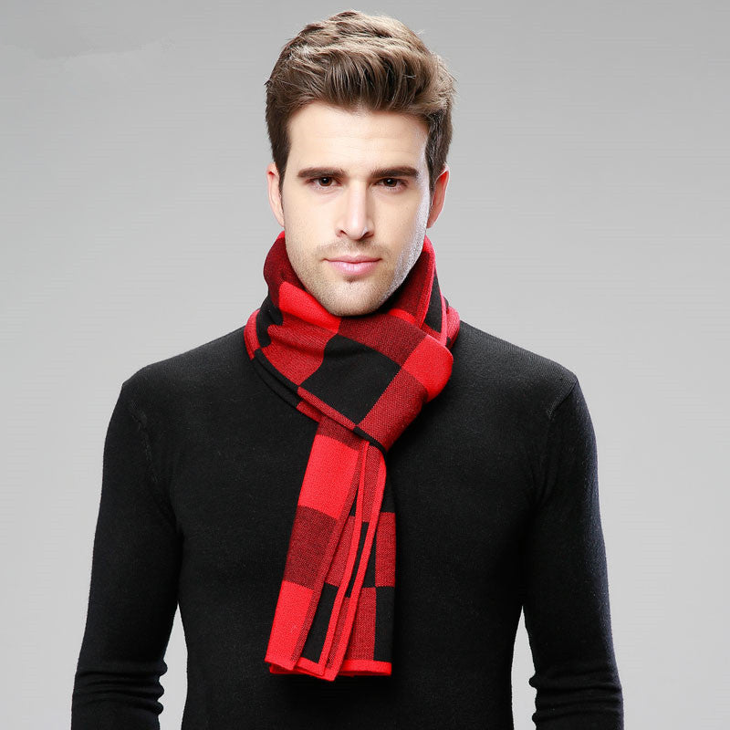 Classic And Fashionable British Checked Cashmere Scarf For Men&