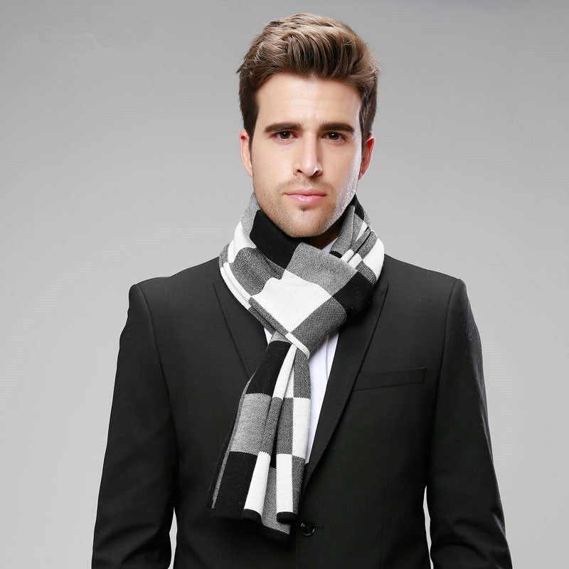 Classic And Fashionable British Checked Cashmere Scarf For Men&