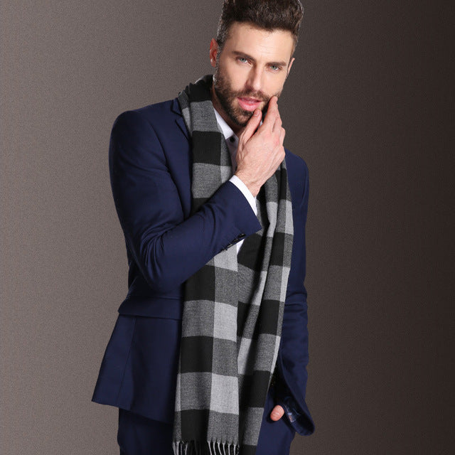 New Europe Fashion Shawl Scarves Men Winter Warm Tartan