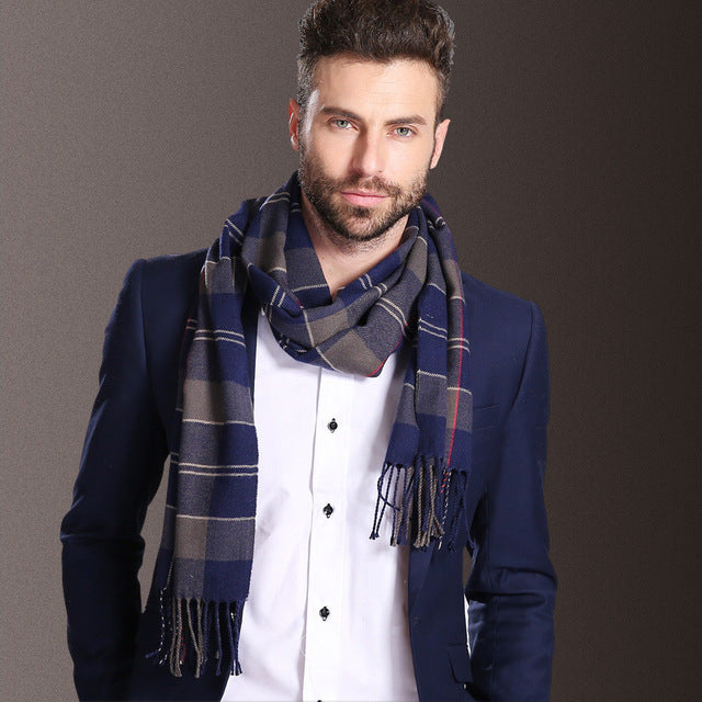 New Europe Fashion Shawl Scarves Men Winter Warm Tartan